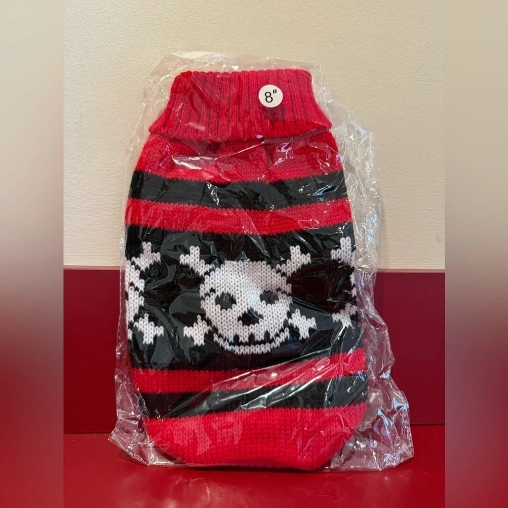 Angoily Dog Red And Black Pirate Sweater For Small Dog